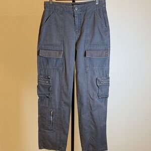Angel Kiss Y2K High-Rise Utility Cargo Pants - Slate Grey. Size 5/27